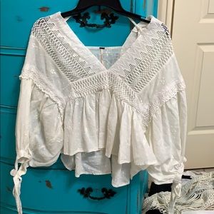 Free People White lace top